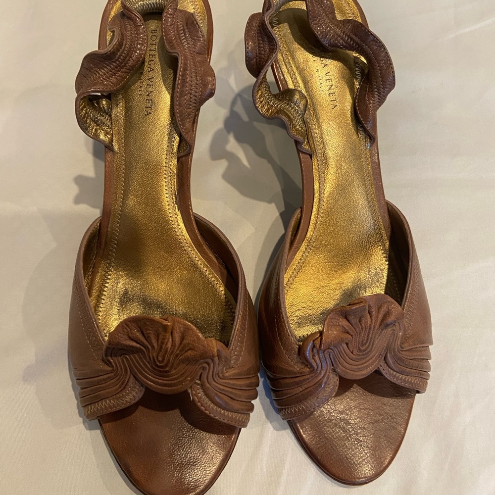 Bottega Verneta Brown Leather Sandals